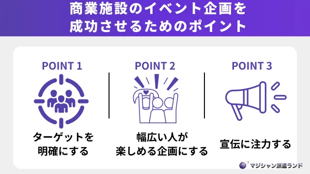 商業施設のイベント企画を成功させるためのポイント